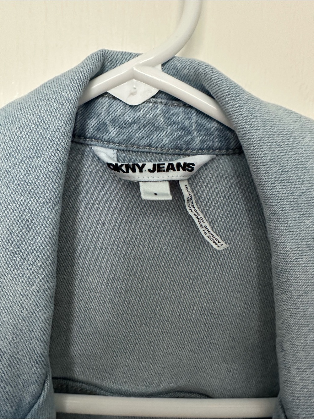 DKNY Light Blue Studded Denim Moto Jacket - Picture 2 of 3